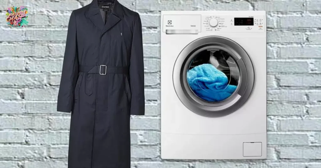 Wash Trench Coat in Washing Machine