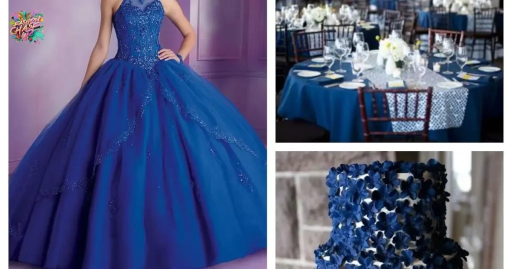 Royal Blue Dress With Silver Accessories